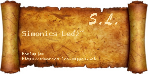 Simonics Leó névjegykártya